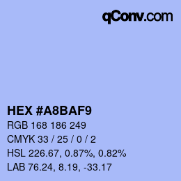 颜色代码: HEX #A8BAF9 | qconv.com