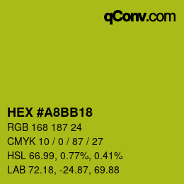 Color code: HEX #A8BB18 | qconv.com