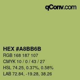 Color code: HEX #A8BB6B | qconv.com