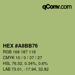 Color code: HEX #A8BB76 | qconv.com