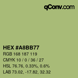 カラーコード: HEX #A8BB77 | qconv.com