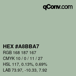 Color code: HEX #A8BBA7 | qconv.com