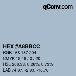 Color code: HEX #A8BBCC | qconv.com