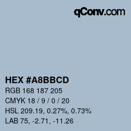 カラーコード: HEX #A8BBCD | qconv.com