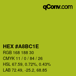 Color code: HEX #A8BC1E | qconv.com