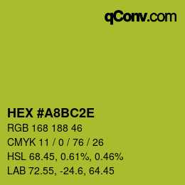 Color code: HEX #A8BC2E | qconv.com