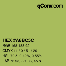 カラーコード: HEX #A8BC5C | qconv.com