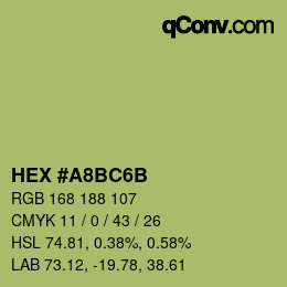 Farbcode: HEX #A8BC6B | qconv.com