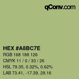 Color code: HEX #A8BC7E | qconv.com