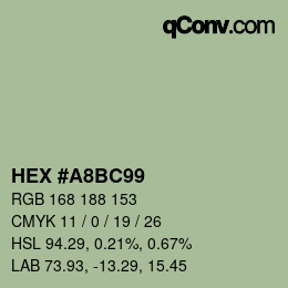 Color code: HEX #A8BC99 | qconv.com