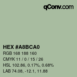 Color code: HEX #A8BCA0 | qconv.com