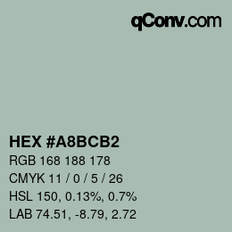 カラーコード: HEX #A8BCB2 | qconv.com