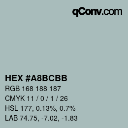 Color code: HEX #A8BCBB | qconv.com