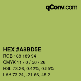 颜色代码: HEX #A8BD5E | qconv.com
