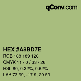 カラーコード: HEX #A8BD7E | qconv.com