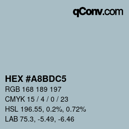 Color code: HEX #A8BDC5 | qconv.com