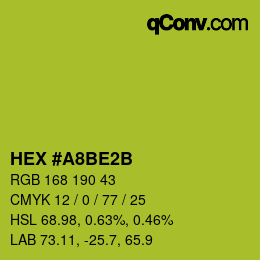 カラーコード: HEX #A8BE2B | qconv.com