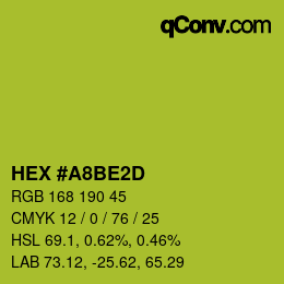 颜色代码: HEX #A8BE2D | qconv.com
