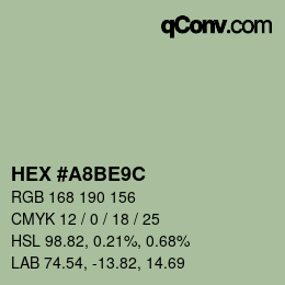 Color code: HEX #A8BE9C | qconv.com