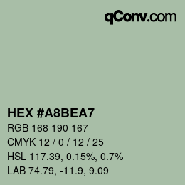 Color code: HEX #A8BEA7 | qconv.com