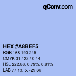 Color code: HEX #A8BEF5 | qconv.com