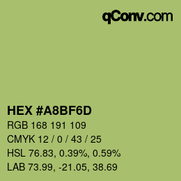カラーコード: HEX #A8BF6D | qconv.com