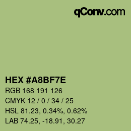 Color code: HEX #A8BF7E | qconv.com