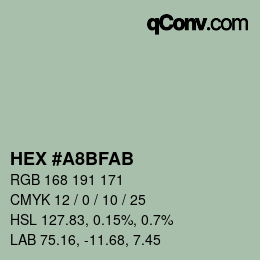 Color code: HEX #A8BFAB | qconv.com