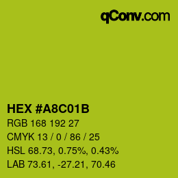 Color code: HEX #A8C01B | qconv.com
