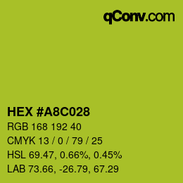 Color code: HEX #A8C028 | qconv.com