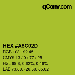 Color code: HEX #A8C02D | qconv.com