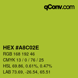 Color code: HEX #A8C02E | qconv.com