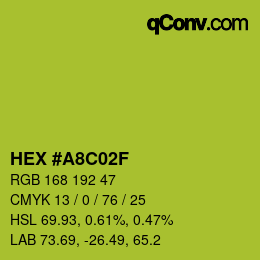 カラーコード: HEX #A8C02F | qconv.com