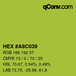 カラーコード: HEX #A8C039 | qconv.com