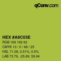 Color code: HEX #A8C03E | qconv.com