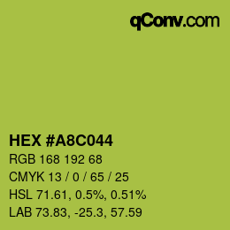 颜色代码: HEX #A8C044 | qconv.com