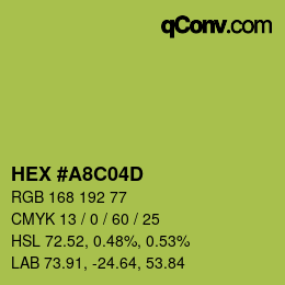 Color code: HEX #A8C04D | qconv.com