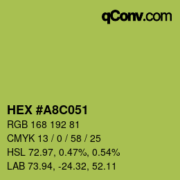 Color code: HEX #A8C051 | qconv.com