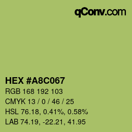 Color code: HEX #A8C067 | qconv.com