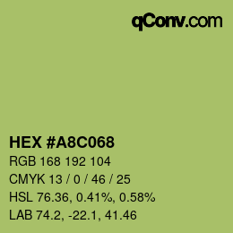 颜色代码: HEX #A8C068 | qconv.com
