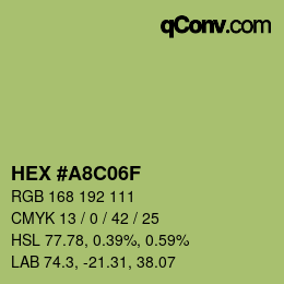 カラーコード: HEX #A8C06F | qconv.com