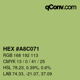 Color code: HEX #A8C071 | qconv.com