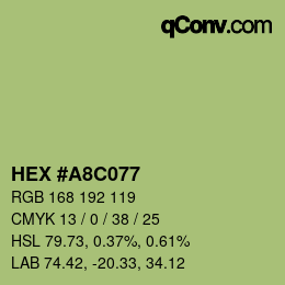 カラーコード: HEX #A8C077 | qconv.com