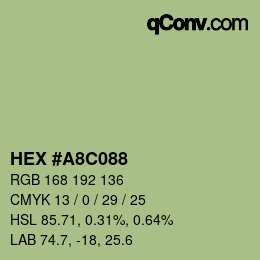 颜色代码: HEX #A8C088 | qconv.com