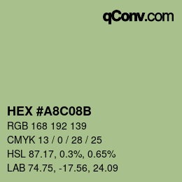 カラーコード: HEX #A8C08B | qconv.com