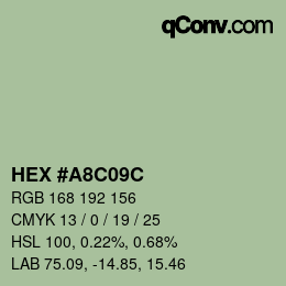 カラーコード: HEX #A8C09C | qconv.com