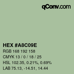 カラーコード: HEX #A8C09E | qconv.com