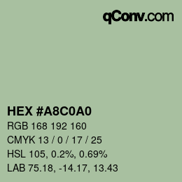 Color code: HEX #A8C0A0 | qconv.com