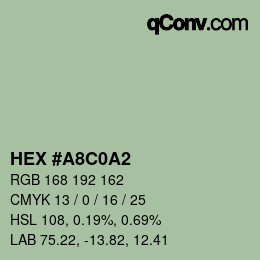 Color code: HEX #A8C0A2 | qconv.com