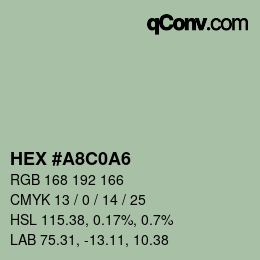 Color code: HEX #A8C0A6 | qconv.com